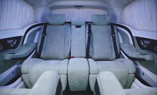 Display after the rear seats are mounted on the vehicle